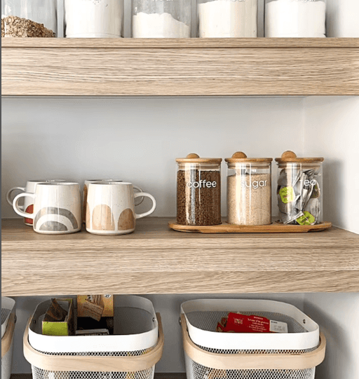 Square Bamboo & Glass Jar Collection  Kitchen Organisation — Little Label  Co