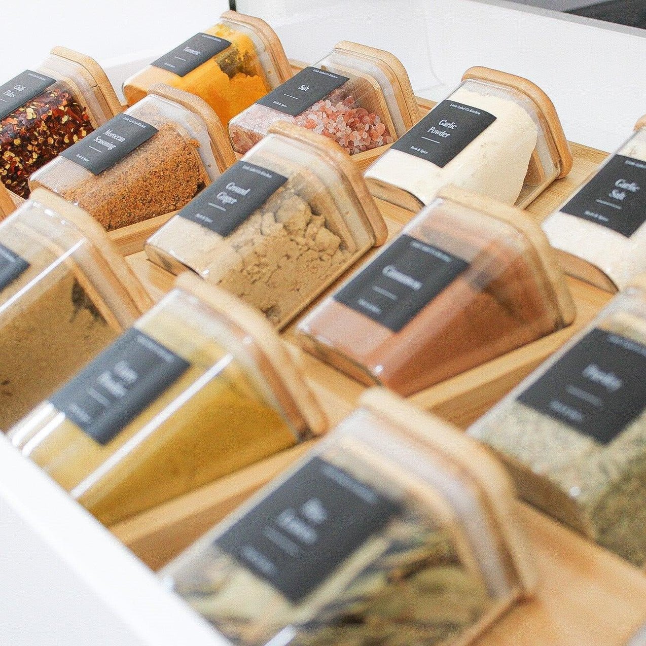 Bamboo Herb & Spice Drawer Organiser for Herb & Spice Organisation