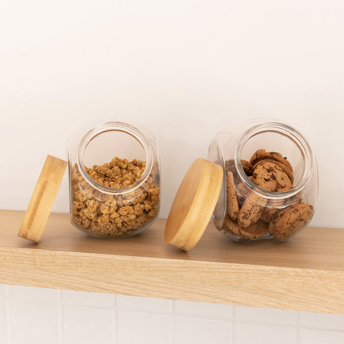 Glass Snack Jar with Bamboo Lid - 2L