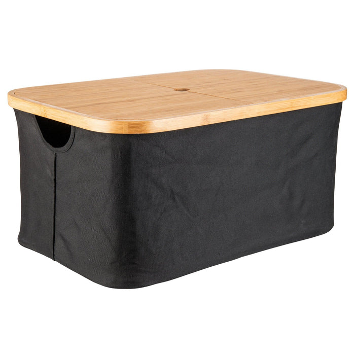 Black Fabric Bamboo Linen Storage Basket Set - 8 Pack
