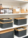 Black Fabric Bamboo Linen Storage Basket with Handles - Little Label Co - Laundry Baskets - 60%, Catchoftheday, warehouse