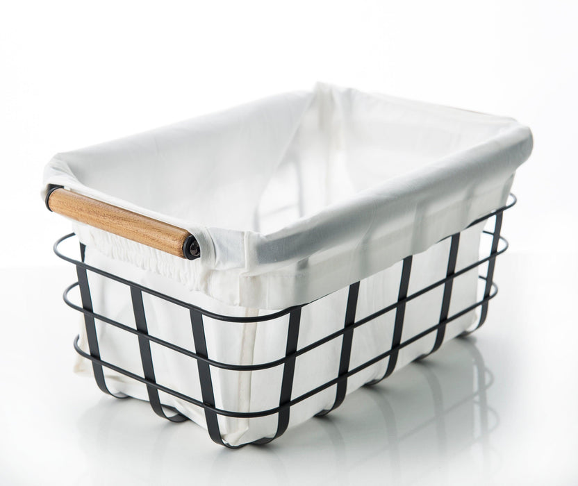 Black Storage Basket with Bamboo Handle - Little Label Co - Baskets - 20%, Catchoftheday