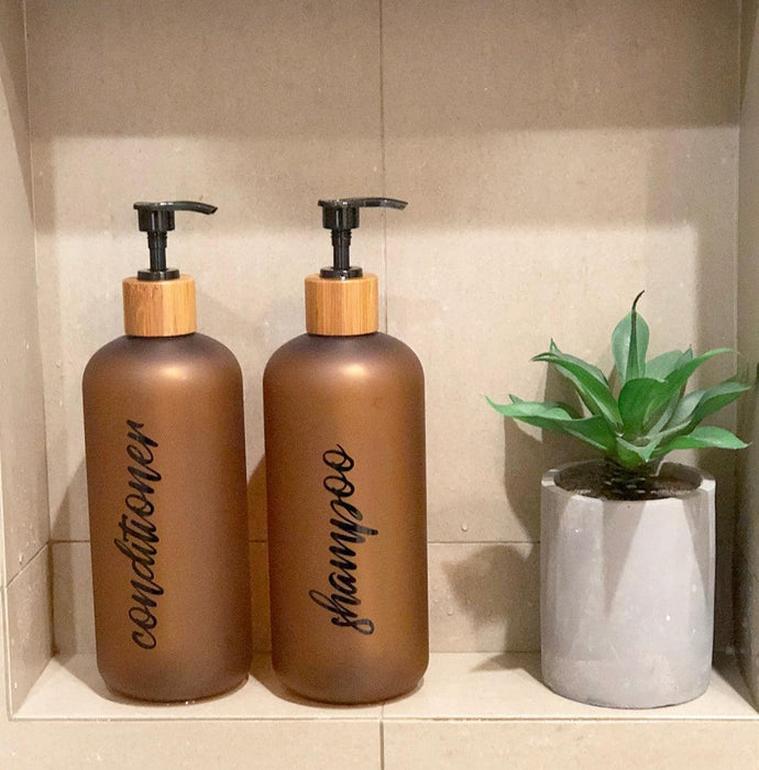 Custom Labels for 1L Bathroom Bottles for Shampoo and Conditioner ...