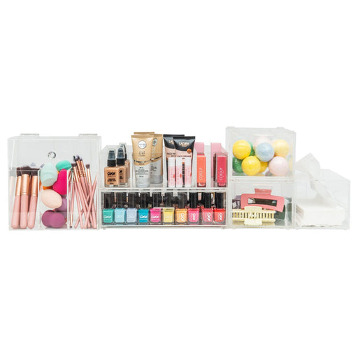 Deluxe Acrylic Makeup Storage Pack - Little Label Co - Makeup Brushes - Accessories and Parts, Acrylic Storage, Bathroom Organisation, Beauty Product Organisation, bundle, Drawer Organisation, Home Organisation, Make Up Storage, Makeup Brush Organiser, Makeup Organisation, Stackable Drawers, Value Packs