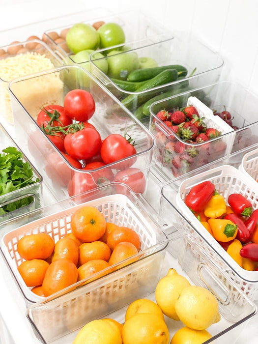 Fridge Storage Container with Basket (Double) - Little Label Co - Food Storage Containers - 30%