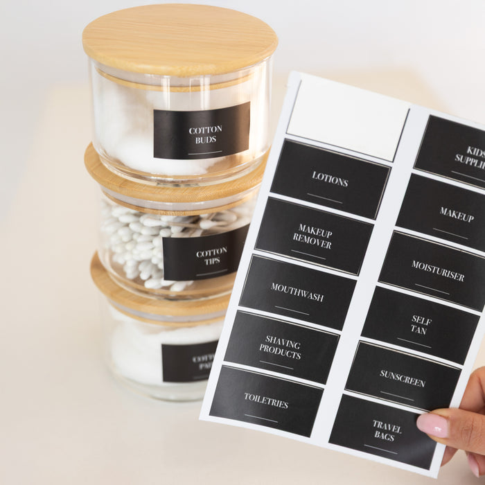 Bathroom Organisation Stickers - 36 Label Pack