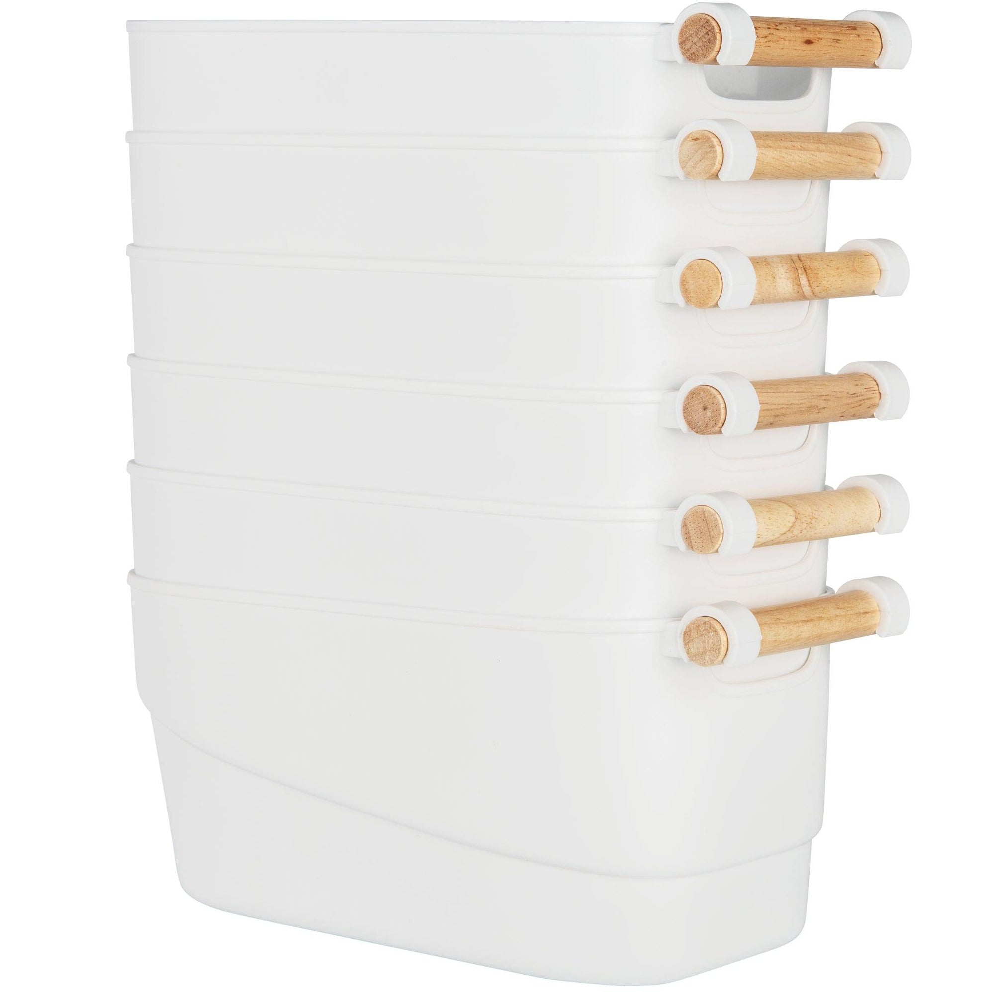 White Storage Tub with Wooden Handle Large – Little Label Co