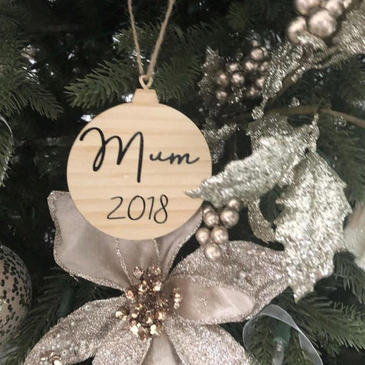 Personalised Christmas Round Acrylic Baubles (with label) - Little Label Co - Holiday Ornaments - 30%, Christmas Tags, gift labels, Teachers Gifts
