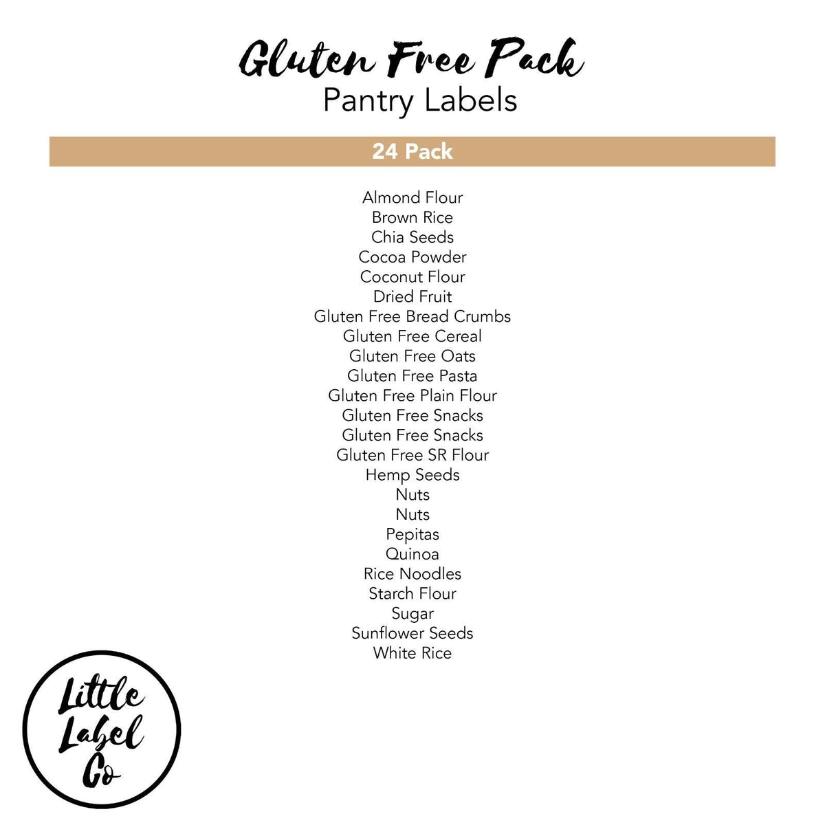 PreSelected GlutenFree Pantry Labels Packs Little Label Co