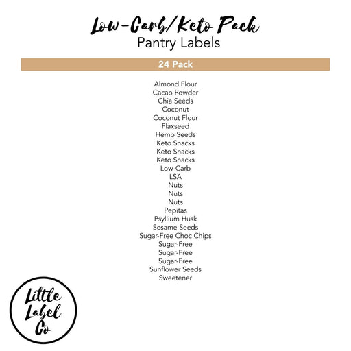 Pre-Selected Low Carb and Keto Pantry Label Packs - Little Label Co - Labels & Tags - 30%, Pre-Selected Labels