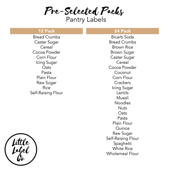 Pre-Selected Pantry Label Packs - Little Label Co - Labels & Tags - 30%, Pre-Selected Labels