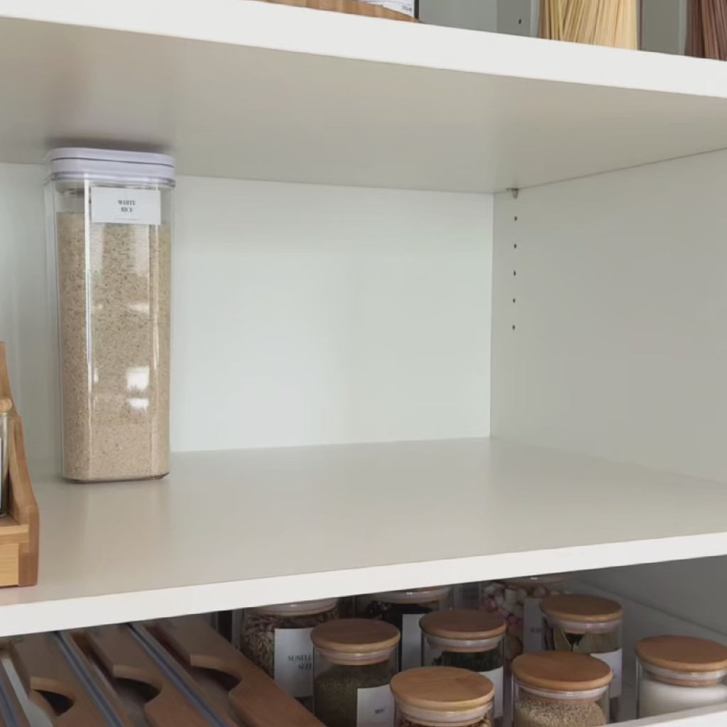 White Flip Canister Value Pack x 16 - Little Label Co Australia - Food Storage Containers - Airtight push top containers - Pantry storage - Pantry organisation. Pantry Organization. 