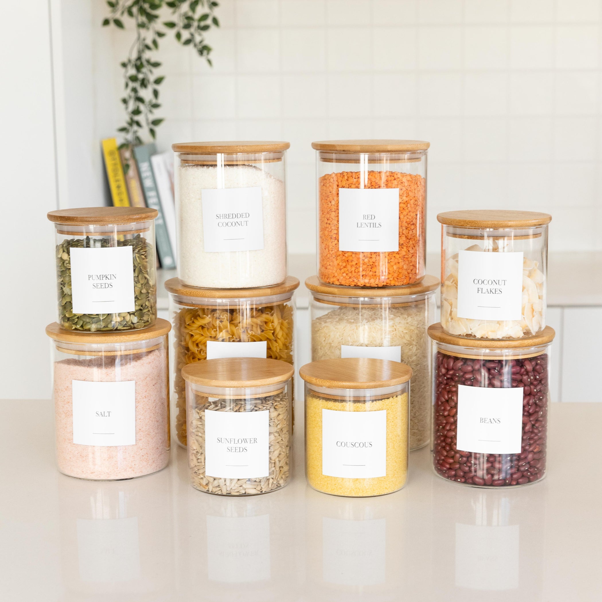 Organise Your Pantry With Our Bamboo Glass Jars Small Pack – Little ...
