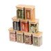 Square Bamboo Glass Jars 200ml - Little Label Co - Spice Organizers - 20%, Food Storage Containers