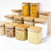 Pantry Container square storage glass jar 1.25l glass jar with bamboo lid. home organisation pantry jar for food storage