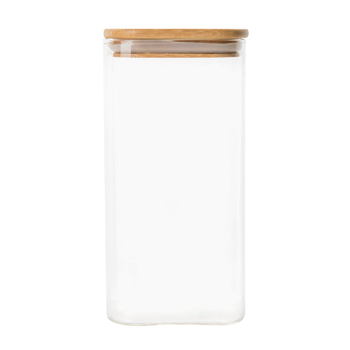 Square Glass and Bamboo Storage Jar 1.75L - Little Label Co - Food Storage Containers - 20%, Food Storage Containers