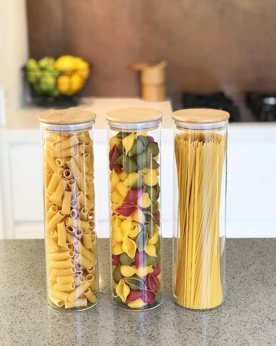 Tall Bamboo Glass Storage Jar - Little Label Co - Food Storage Containers - 20%, mw_grouped_product, Storage Containers
