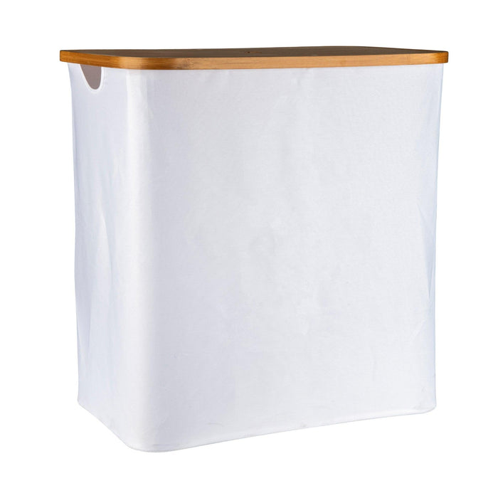 White Fabric Bamboo Laundry Hamper - Little Label Co - Laundry Baskets - 60%, Catchoftheday, warehouse