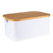 White Fabric Bamboo Linen Storage Basket - Medium - Little Label Co - Laundry Baskets - 20%, Catchoftheday
